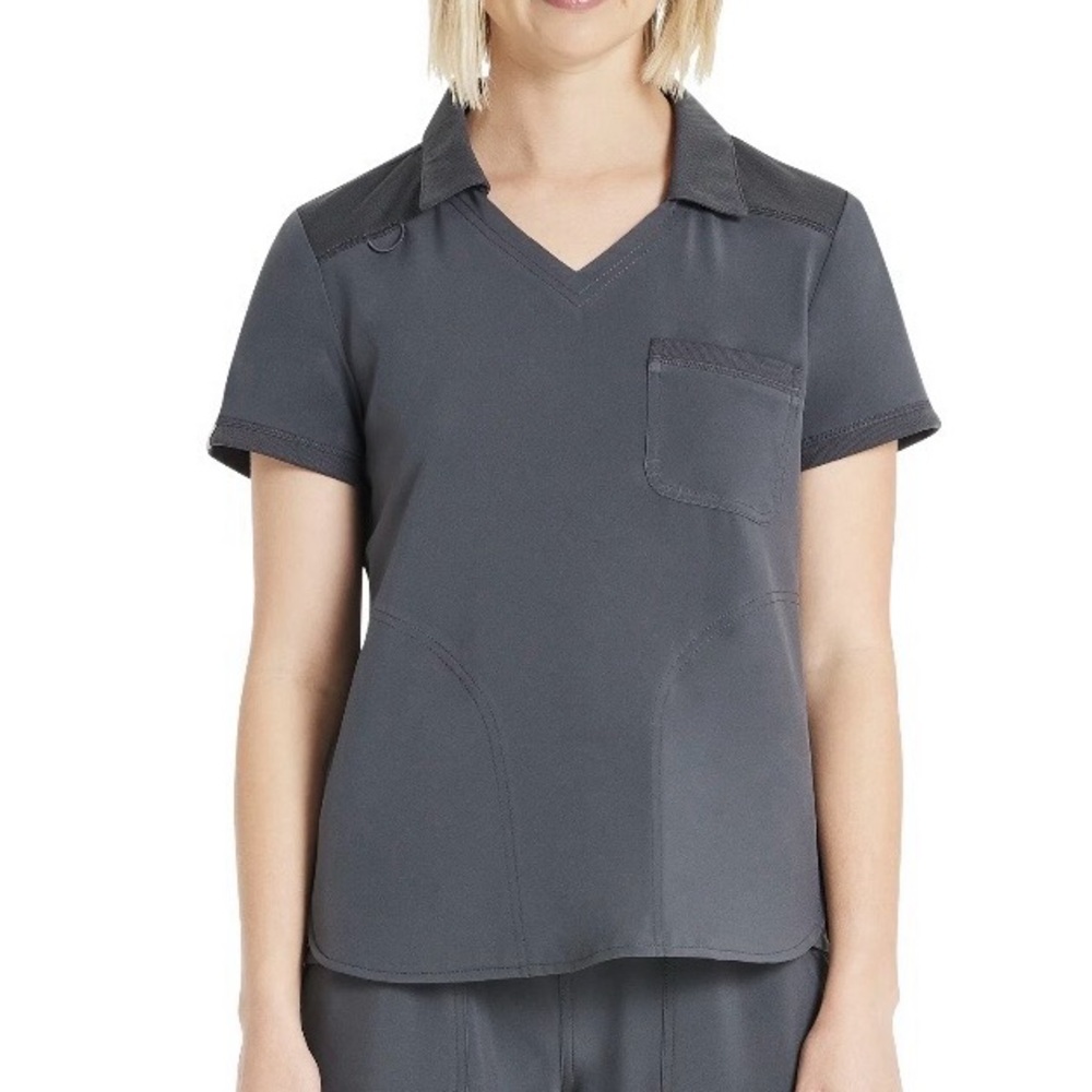 Scrubstar Women Size XL Antimicrobial Premium Performance
Collar Scrub Top Gray
